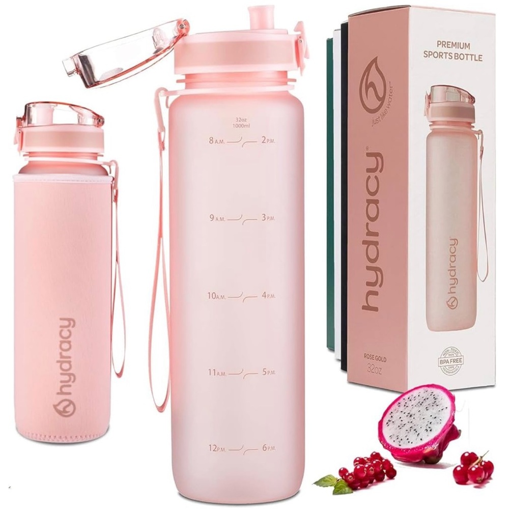 Hydracy Pink Sports Water Bottle